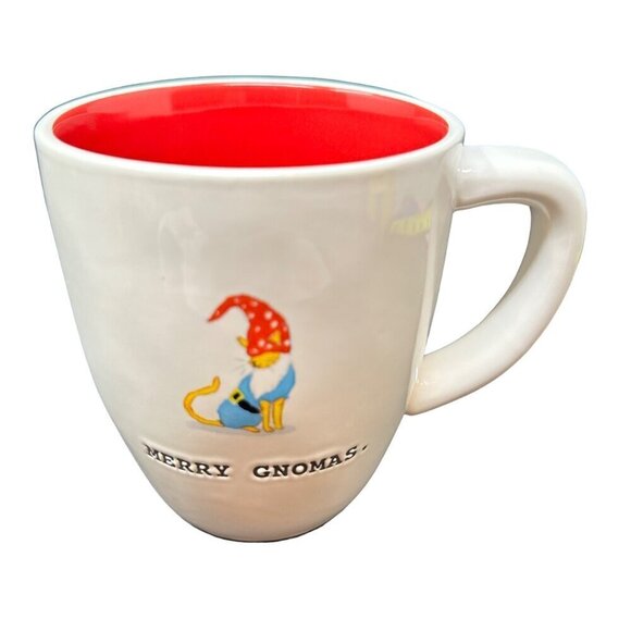Rae Dunn Merry Gnomas Mug Dog Christmas Holiday Large Coffee Cup Ceramic Magenta - Picture 1 of 9